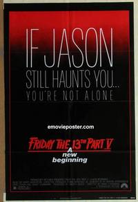 c743 FRIDAY THE 13th 5 one-sheet movie poster '85 Corey Feldman, horror!