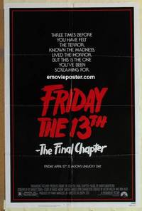 c742 FRIDAY THE 13th 4 one-sheet movie poster '84 Cory Feldman, horror!