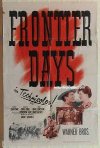 c752 FRONTIER DAYS one-sheet movie poster '45 Robert Shayne, western!