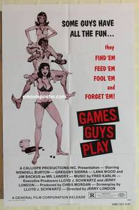 c770 GAMES GUYS PLAY one-sheet movie poster '75 sexy Tanenbaum artwork!