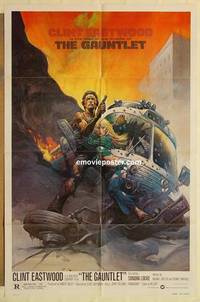 c773 GAUNTLET one-sheet movie poster '77 Eastwood, Frank Frazetta art!