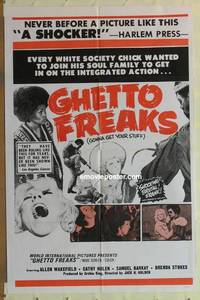 c782 GHETTO FREAKS one-sheet movie poster '70 get in on integrated action!