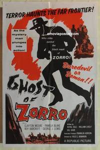 c784 GHOST OF ZORRO one-sheet movie poster '59 masked Clayton Moore!