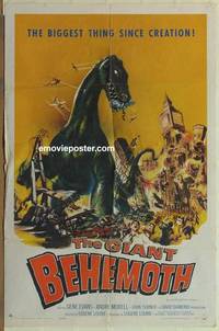 c788 GIANT BEHEMOTH one-sheet movie poster '59 prehistoric dinosaurs!