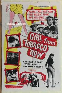 c792 GIRL FROM TOBACCO ROW one-sheet movie poster '66 sexy Tex Ritter!