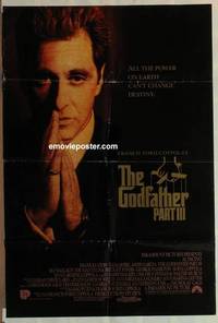 c817 GODFATHER 3 one-sheet movie poster '90 Al Pacino, Francis Ford Coppola