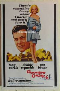 c838 GOODBYE CHARLIE one-sheet movie poster '64 Tony Curtis, Deb Reynolds