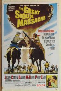 c857 GREAT SIOUX MASSACRE one-sheet movie poster '65 Cotten, McGavin