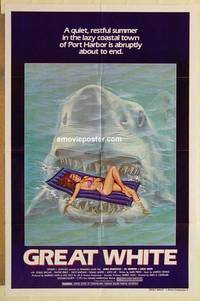 c861 GREAT WHITE style A one-sheet movie poster '82 great shark image!
