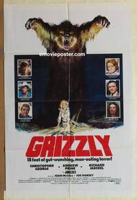 c868 GRIZZLY one-sheet movie poster '76 man-eating grizzly bear horror!
