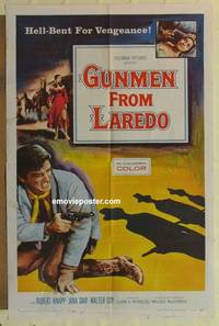 c874 GUNMEN FROM LAREDO one-sheet movie poster '59 Robert Knapp, western!