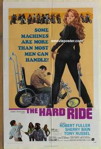 c892 HARD RIDE one-sheet movie poster '71 Robert Fuller, sexy biker, AIP!