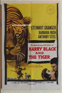 c902 HARRY BLACK & THE TIGER one-sheet movie poster '58 Granger, Rush