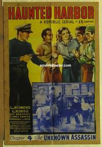 c904 HAUNTED HARBOR Chap 4 one-sheet movie poster '44 Kane Richmond, serial