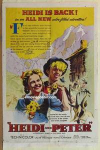 c918 HEIDI & PETER one-sheet movie poster '56 Franz Schnyder, Johanna Spyri