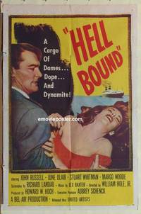 c920 HELL BOUND one-sheet movie poster '57 John Russell, June Blair