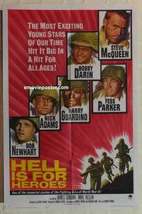 c921 HELL IS FOR HEROES one-sheet movie poster '62 Steve McQueen, WWII!