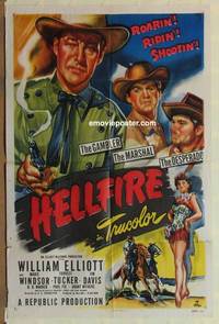 c924 HELLFIRE one-sheet movie poster '49 Bill Elliot, Marie Windsor