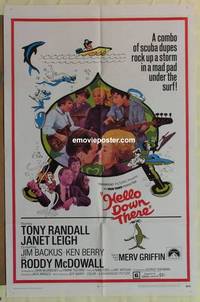 c926 HELLO DOWN THERE one-sheet movie poster '69 Tony Randall, Janet Leigh