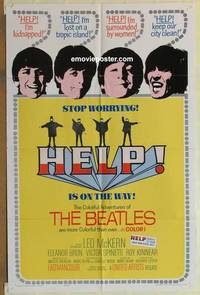 c929 HELP one-sheet movie poster '65 The Beatles, rock & roll classic!