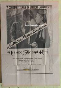 c930 HER & SHE & HIM one-sheet movie poster '69 Max Pecas, French sex!