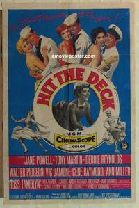 c958 HIT THE DECK one-sheet movie poster '55 Debbie Reynolds, Powell