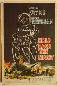 c964 HOLD BACK THE NIGHT one-sheet movie poster '56 Korean War!