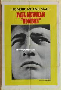 c970 HOMBRE ultra rare teaser one-sheet movie poster '66 Paul Newman
