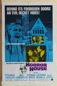c983 HORROR HOUSE one-sheet movie poster '70 Frankie Avalon, scary AIP!