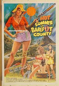 c994 HOT SUMMER IN BAREFOOT COUNTY one-sheet movie poster '74 hot lips!