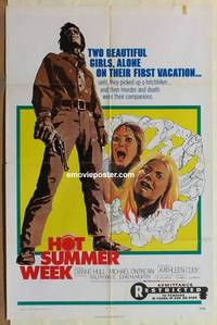 c995 HOT SUMMER WEEK one-sheet movie poster '72 murderous hitchhiker!