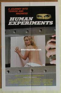 d024 HUMAN EXPERIMENTS one-sheet movie poster '80 sexy, terror & madness!