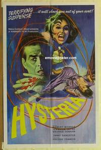 d032 HYSTERIA  1sh movie poster '65 Robert Webber, Hammer horror!