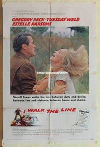d043 I WALK THE LINE one-sheet movie poster '70 Gregory Peck, Tuesday Weld