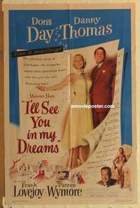 d050 I'LL SEE YOU IN MY DREAMS one-sheet movie poster '52 Doris Day