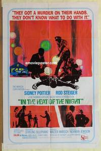 d051 IN THE HEAT OF THE NIGHT one-sheet movie poster '67 Sidney Poitier