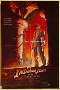 d058 INDIANA JONES & THE TEMPLE OF DOOM one-sheet movie poster '84 Ford