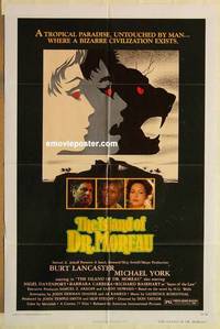 d070 ISLAND OF DR MOREAU one-sheet movie poster '77 Burt Lancaster