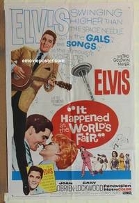 d072 IT HAPPENED AT THE WORLD'S FAIR one-sheet movie poster '63 Elvis