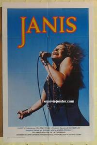 d080 JANIS Spanish/US one-sheet movie poster '75 Joplin, rock 'n' roll!