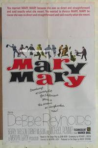 d117 MARY MARY one-sheet movie poster '63 Debbie Reynolds, Michael Rennie
