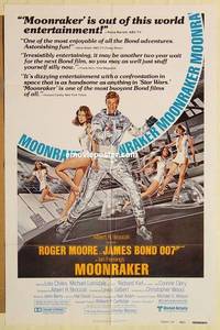 d120 MOONRAKER one-sheet movie poster '79 Roger Moore as James Bond!
