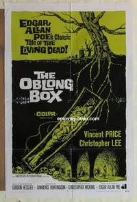 d133 OBLONG BOX int'l one-sheet movie poster '69 Vincent Price, Chris Lee