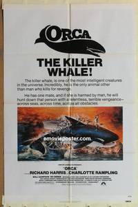 d136 ORCA one-sheet movie poster '77 The Killer Whale, Richard Harris