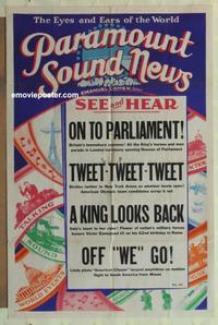 d139 PARAMOUNT SOUND NEWS one-sheet movie poster '31 World's Eyes & Ears!