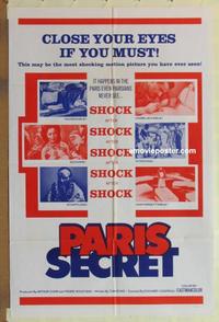 d140 PARIS SECRET one-sheet movie poster '64 French sex in Paris!
