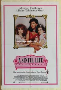 d167 SINFUL LIFE one-sheet movie poster '89 funny taste in your mouth!