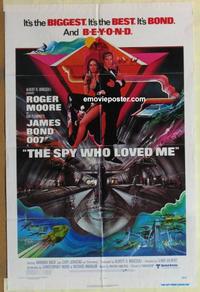 d172 SPY WHO LOVED ME one-sheet movie poster '77 Moore as James Bond!