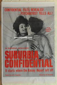 d176 SUBURBIA CONFIDENTIAL one-sheet movie poster '66 where Kinsey left off!