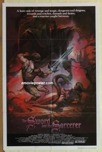 d180 SWORD & THE SORCERER one-sheet movie poster '82 cool fantasy art!